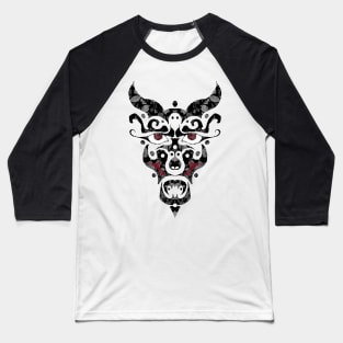 Abstract Demon Mask Baseball T-Shirt